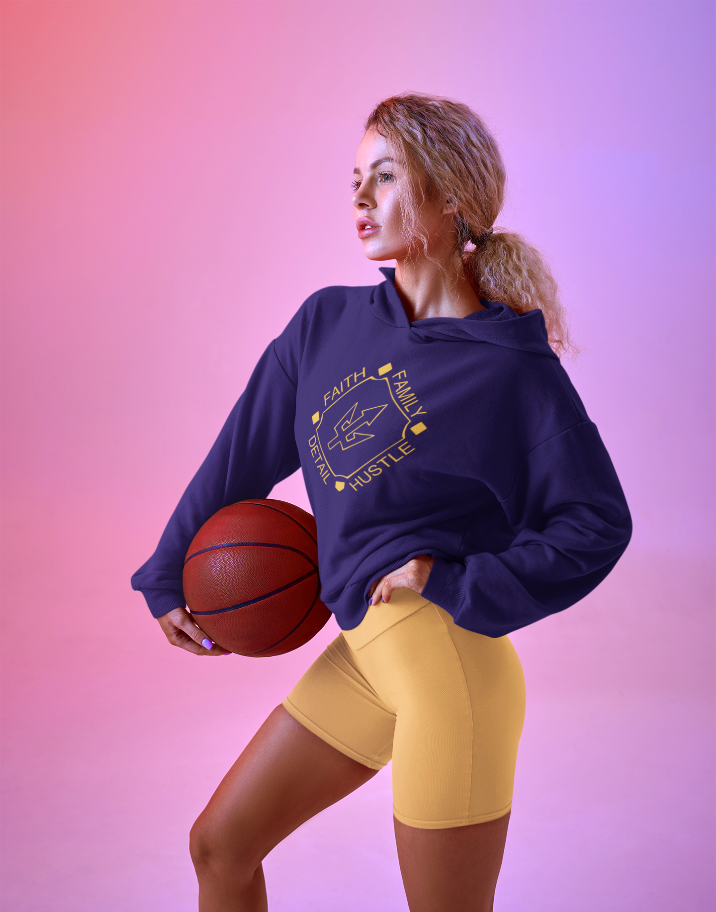 Baseball Diamond Long Sleeve Hooded Shirt