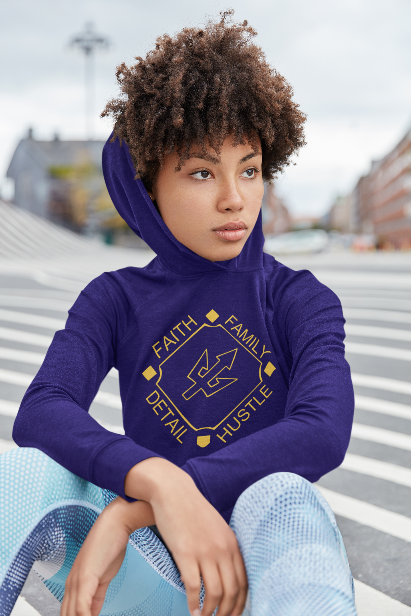 Baseball Diamond Long Sleeve Hooded Shirt